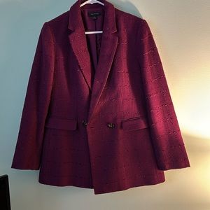Tailored Double Breasted Long Blazer in Tweed